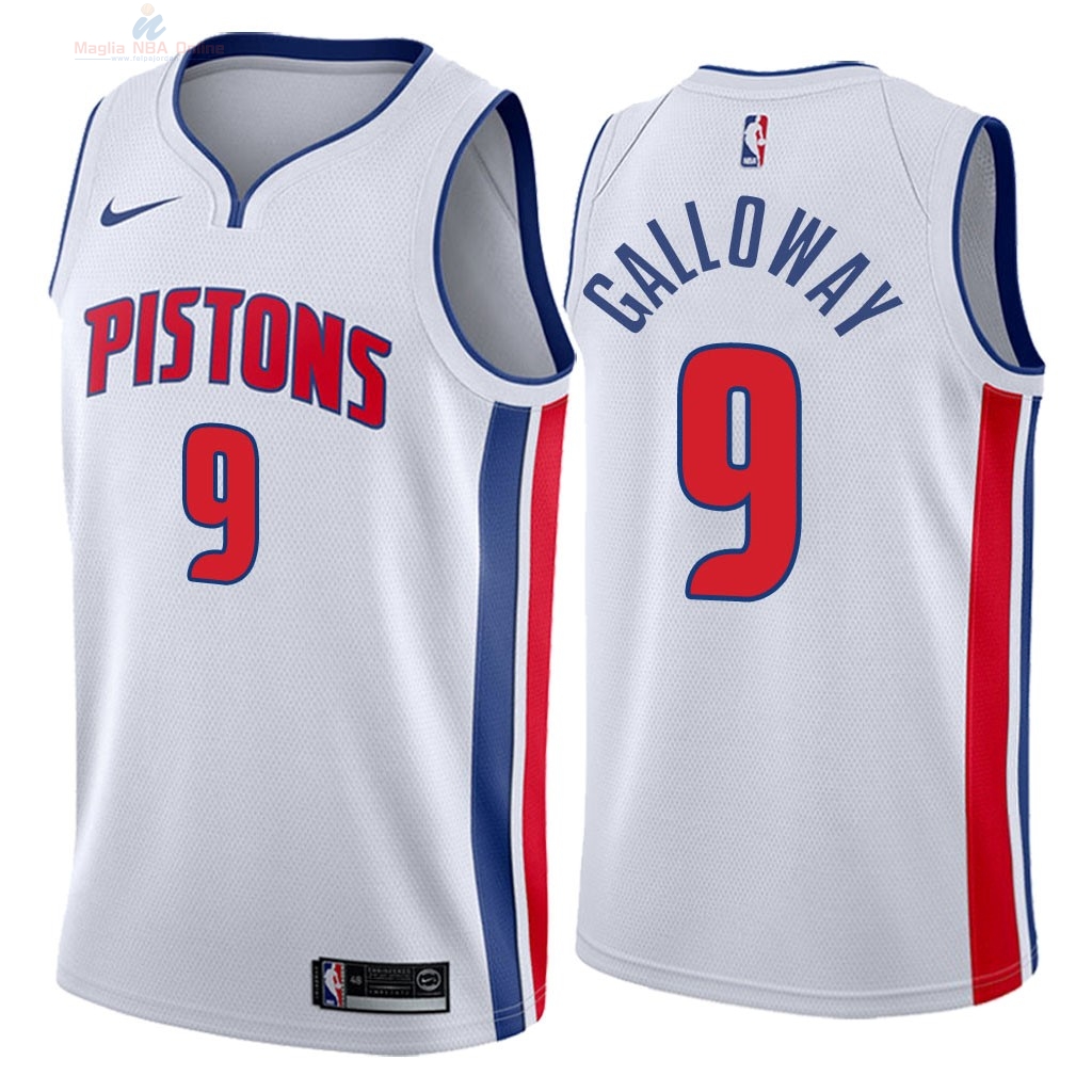 Acquista Maglia NBA Nike Detroit Pistons #9 Langston Galloway Bianco Association 2018