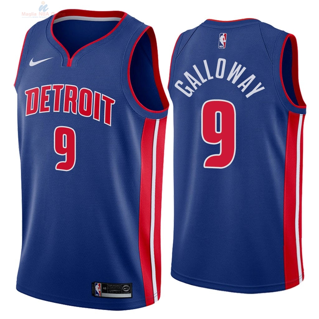 Acquista Maglia NBA Nike Detroit Pistons #9 Langston Galloway Blu Icon 2018