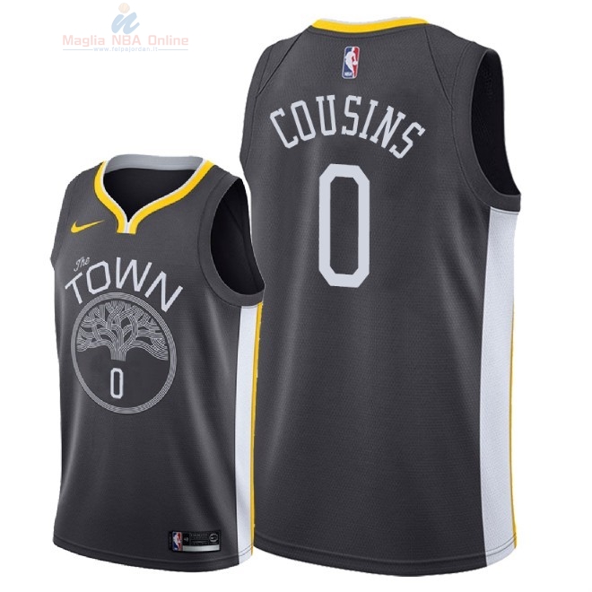 Acquista Maglia NBA Nike Golden State Warriors #0 DeMarcus Cousins Nero Statement 2018