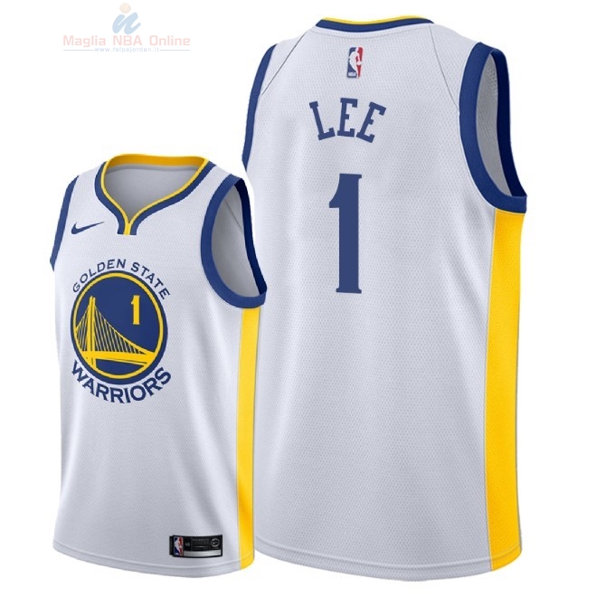 Acquista Maglia NBA Nike Golden State Warriors #1 Damion Lee Bianco Association 2018