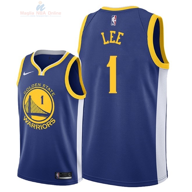 Acquista Maglia NBA Nike Golden State Warriors #1 Damion Lee Blu Icon 2018