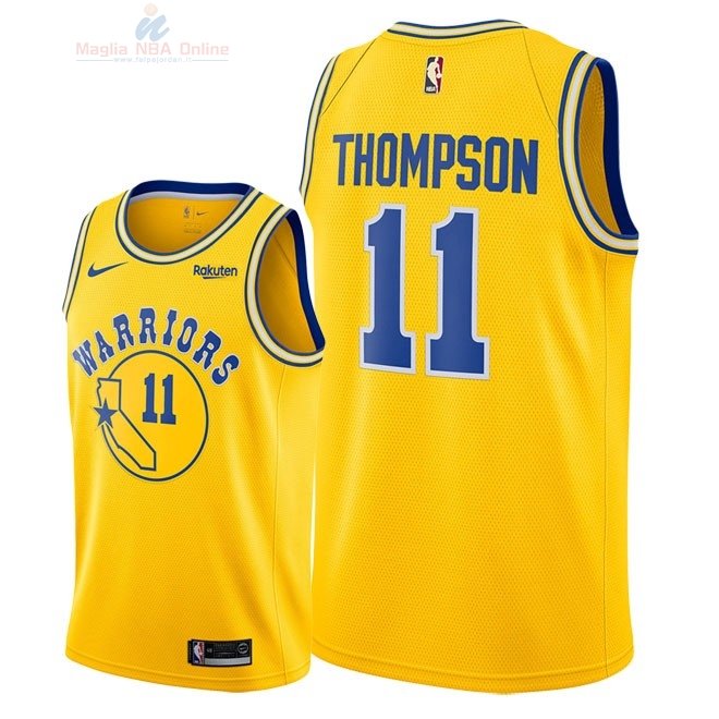 Acquista Maglia NBA Nike Golden State Warriors #11 Klay Thompson Retro Giallo 2018-19