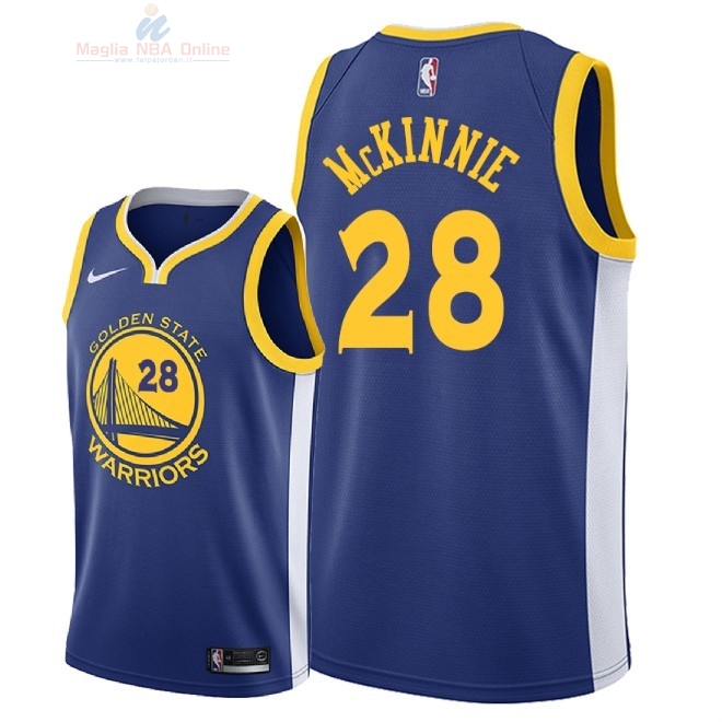 Acquista Maglia NBA Nike Golden State Warriors #28 Alfonzo McKinnie Blu Icon 2018