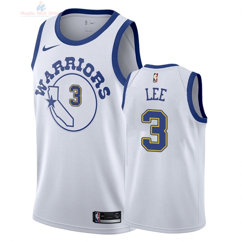 Acquista Maglia NBA Nike Golden State Warriors #3 Damion Lee Nike Retro Bianco 2018