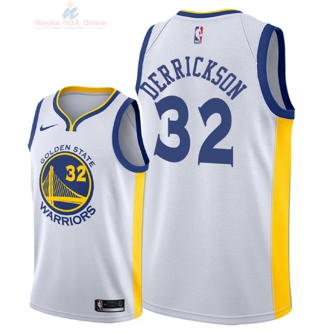 Acquista Maglia NBA Nike Golden State Warriors #32 Marcus Derrickson Bianco Association 2018