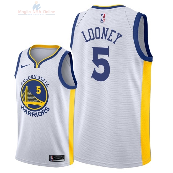 Acquista Maglia NBA Nike Golden State Warriors #5 Kevon Loone Bianco Association 2018