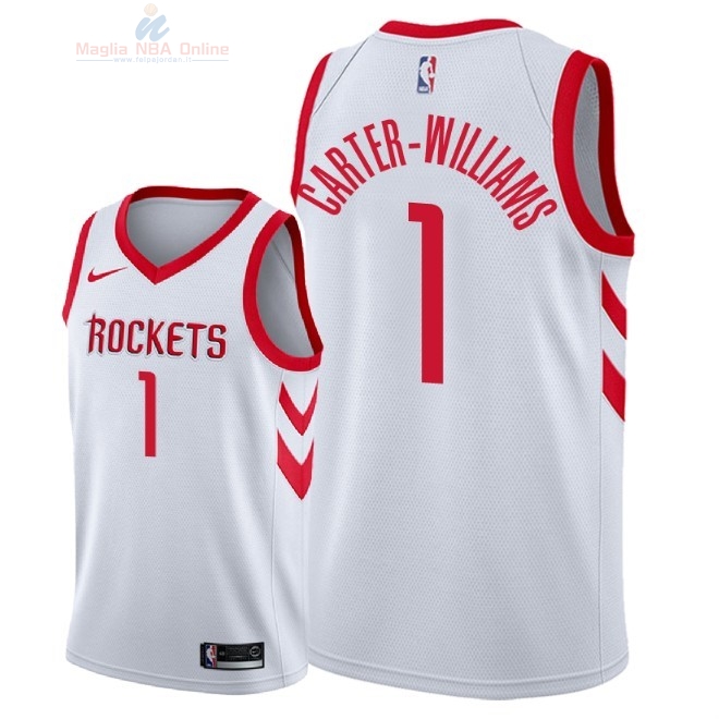 Acquista Maglia NBA Nike Houston Rockets #1 Michael Carter Williams Bianco Association 2018