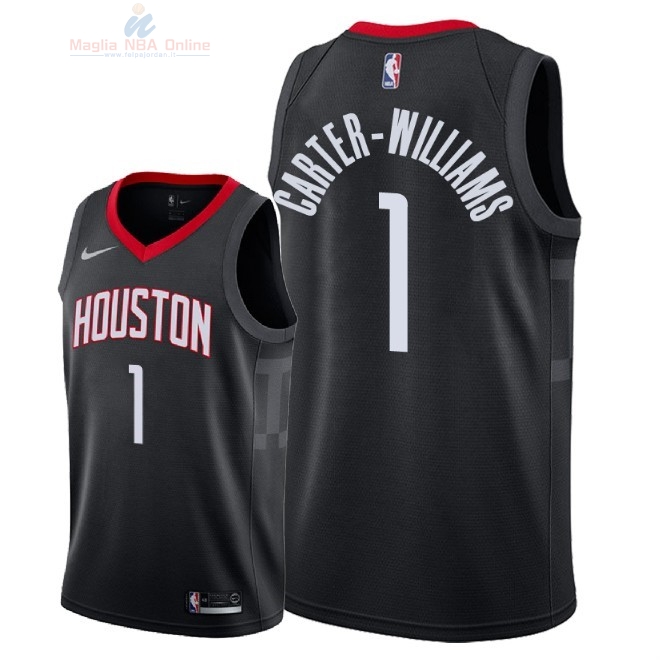 Acquista Maglia NBA Nike Houston Rockets #1 Michael Carter Williams Nero Statement 2018