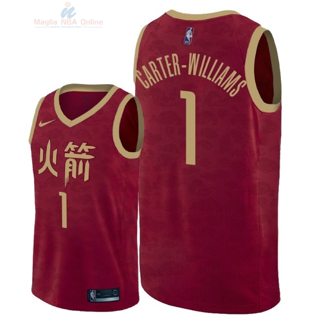 Acquista Maglia NBA Nike Houston Rockets #1 Michael Carter Williams Nike Rosso Città 2018-19