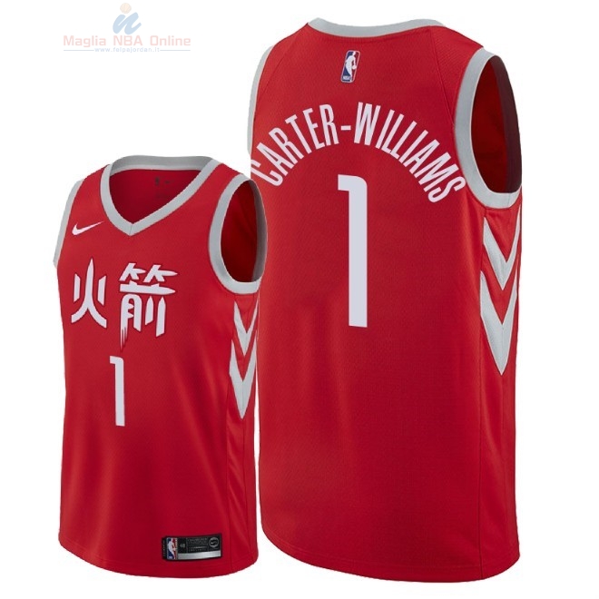 Acquista Maglia NBA Nike Houston Rockets #1 Michael Carter Williams Nike Rosso Città 2018