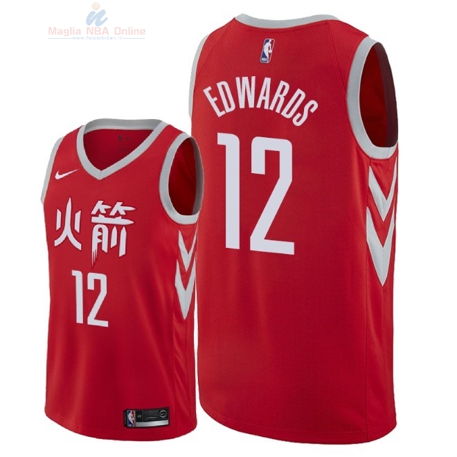 Acquista Maglia NBA Nike Houston Rockets #12 Vincent Edwards Nike Rosso Città 2018