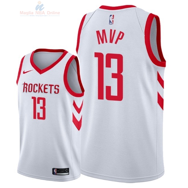 Acquista Maglia NBA Nike Houston Rockets #13 James Harden Bianco Association MVP 2018