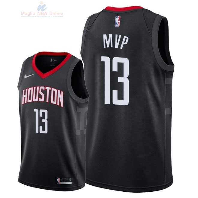 Acquista Maglia NBA Nike Houston Rockets #13 James Harden Nero Statement MVP 2018