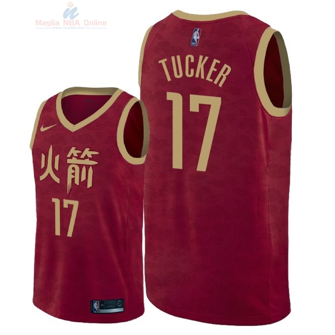 Acquista Maglia NBA Nike Houston Rockets #17 P.J. Tucker Nike Rosso Città 2018-19