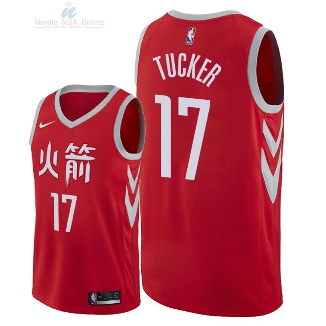 Acquista Maglia NBA Nike Houston Rockets #17 P.J. Tucker Nike Rosso Città 2018