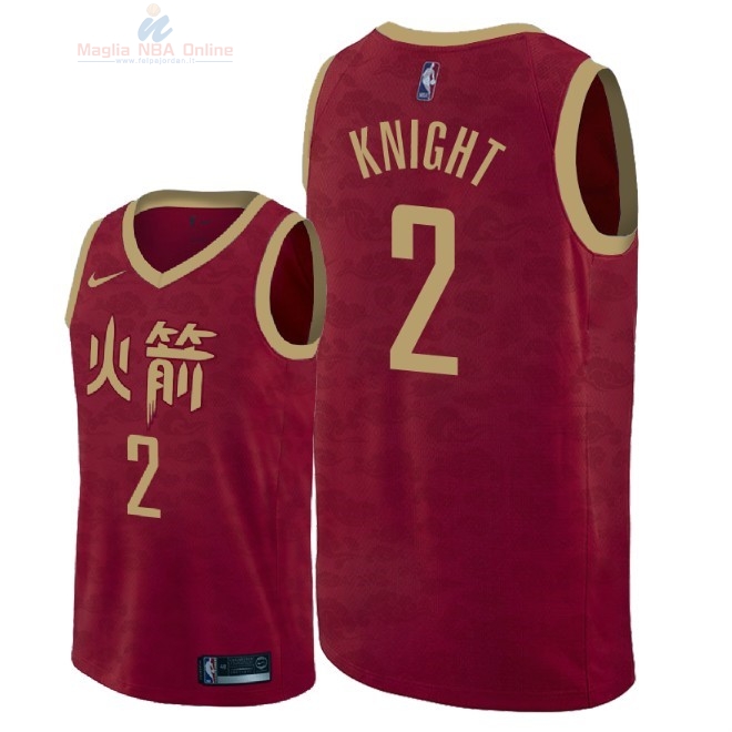 Acquista Maglia NBA Nike Houston Rockets #2 Brandon Knight Nike Rosso Città 2018-19