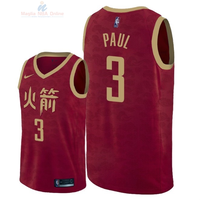 Acquista Maglia NBA Nike Houston Rockets #3 Chris Paul Nike Rosso Città 2018-19