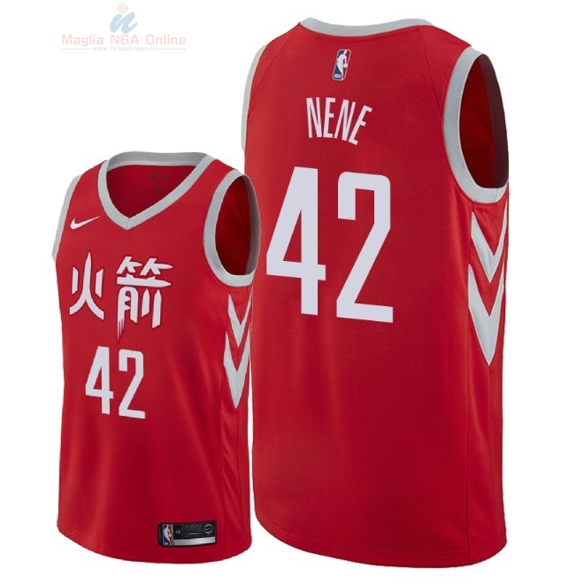 Acquista Maglia NBA Nike Houston Rockets #42 Nene Nike Rosso Città 2018