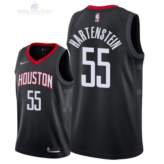 Acquista Maglia NBA Nike Houston Rockets #55 Isaiah Hartenstein Nero Statement 2018