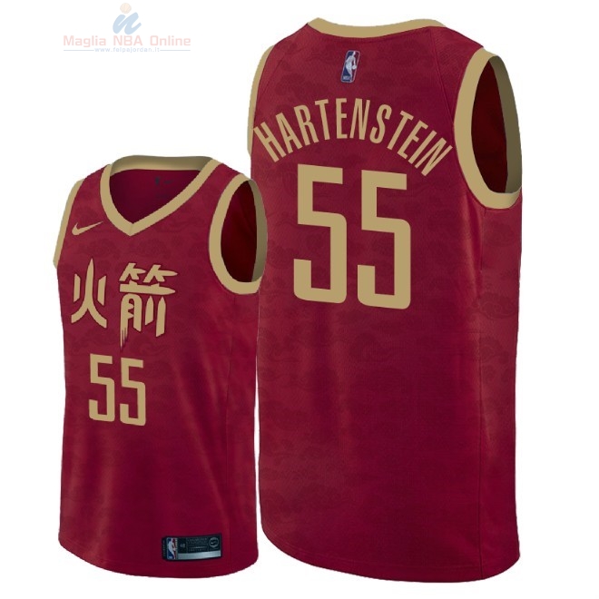 Acquista Maglia NBA Nike Houston Rockets #55 Isaiah Hartenstein Nike Rosso Città 2018-19