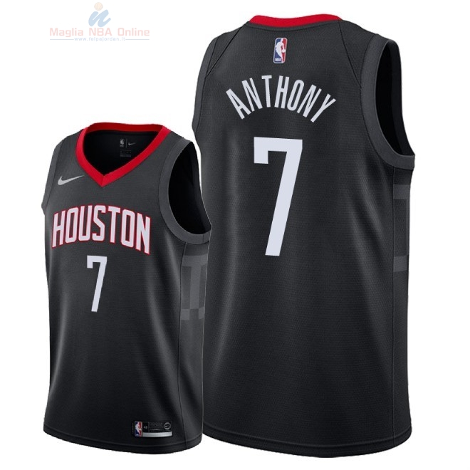 Acquista Maglia NBA Nike Houston Rockets #7 Carmelo Anthony Nero Statement 2018