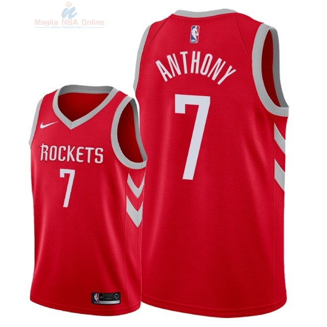 Acquista Maglia NBA Nike Houston Rockets #7 Carmelo Anthony Rosso Icon 2018