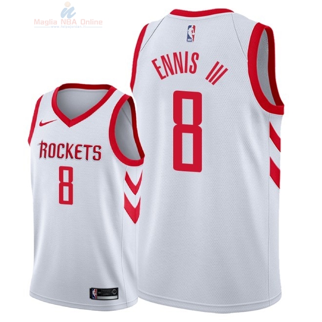 Acquista Maglia NBA Nike Houston Rockets #8 James Ennis III Bianco Association 2018