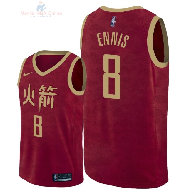 Acquista Maglia NBA Nike Houston Rockets #8 James Ennis III Nike Rosso Città 2018-19