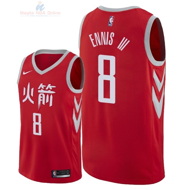 Acquista Maglia NBA Nike Houston Rockets #8 James Ennis III Nike Rosso Città 2018