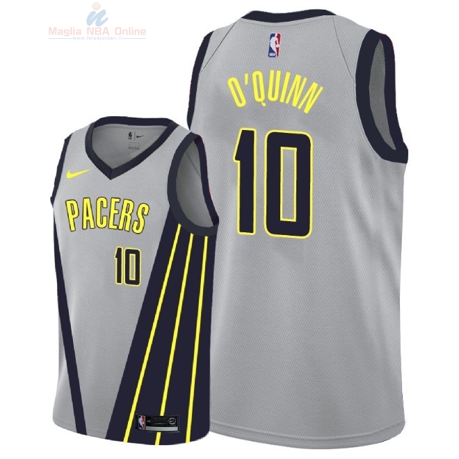 Acquista Maglia NBA Nike Indiana Pacers #10 Kyle O'Quinn Nike Grigio Città 2018-19