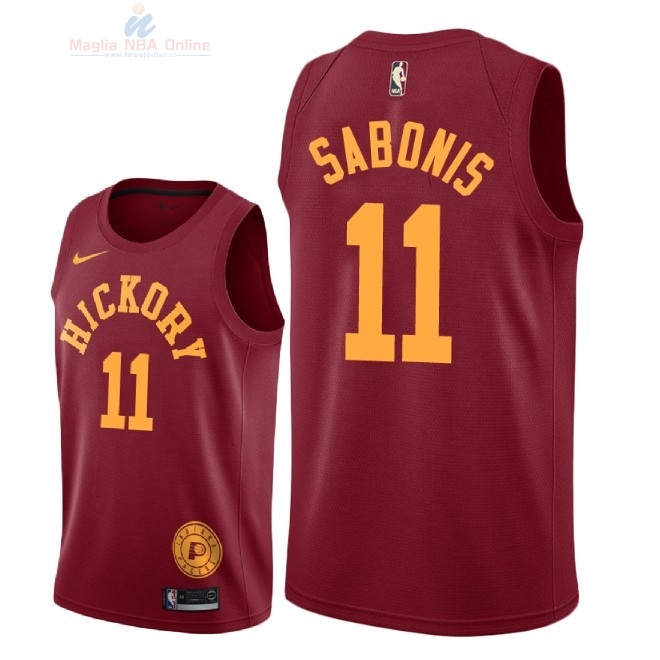 Acquista Maglia NBA Nike Indiana Pacers #11 Domantas Sabonis Nike Retro Granate 2018-19