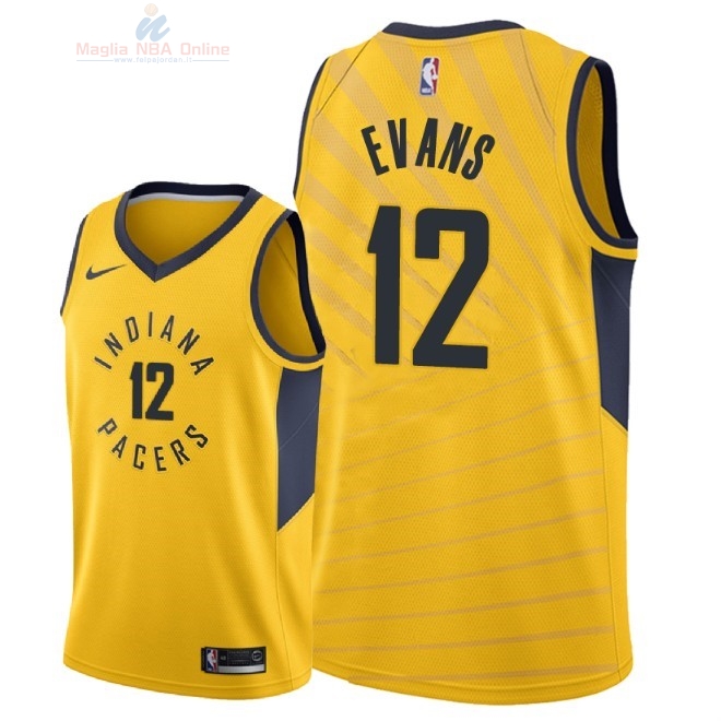 Acquista Maglia NBA Nike Indiana Pacers #12 Tyreke Evans Giallo Statement 2018-19