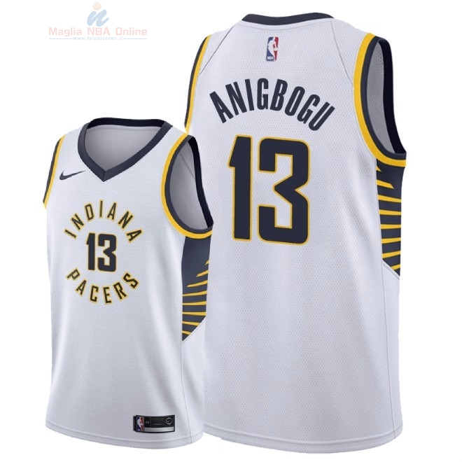 Acquista Maglia NBA Nike Indiana Pacers #13 Ike Anigbogu Bianco Association 2018