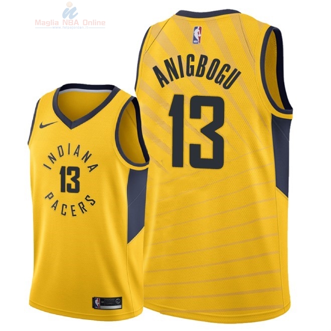Acquista Maglia NBA Nike Indiana Pacers #13 Ike Anigbogu Giallo Statement 2018