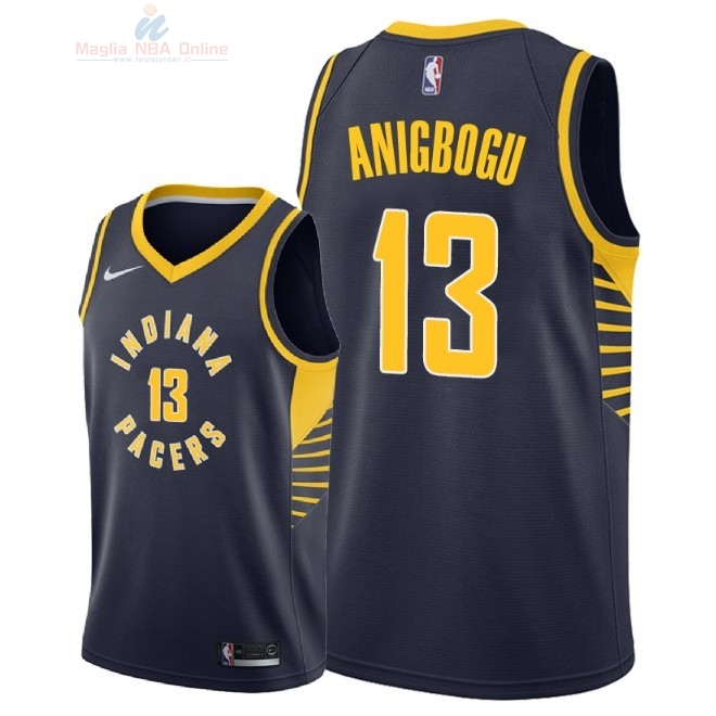 Acquista Maglia NBA Nike Indiana Pacers #13 Ike Anigbogu Marino Icon 2018