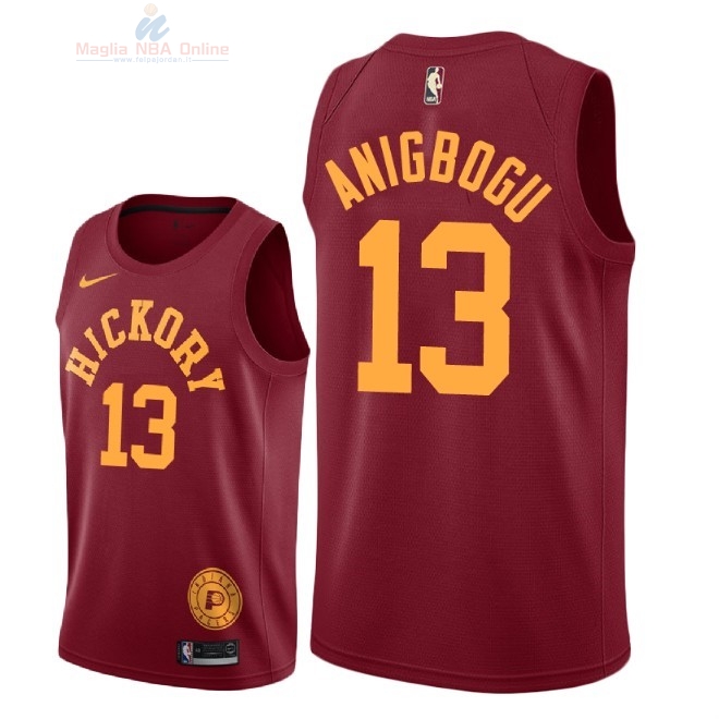 Acquista Maglia NBA Nike Indiana Pacers #13 Ike Anigbogu Nike Retro Granate 2018-19