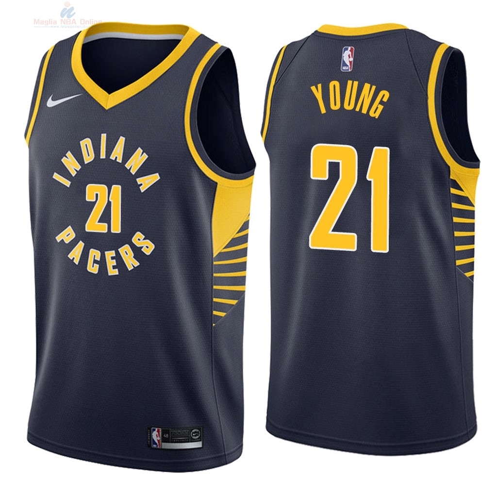 Acquista Maglia NBA Nike Indiana Pacers #21 Thaddeus Young Marino Icon 2018