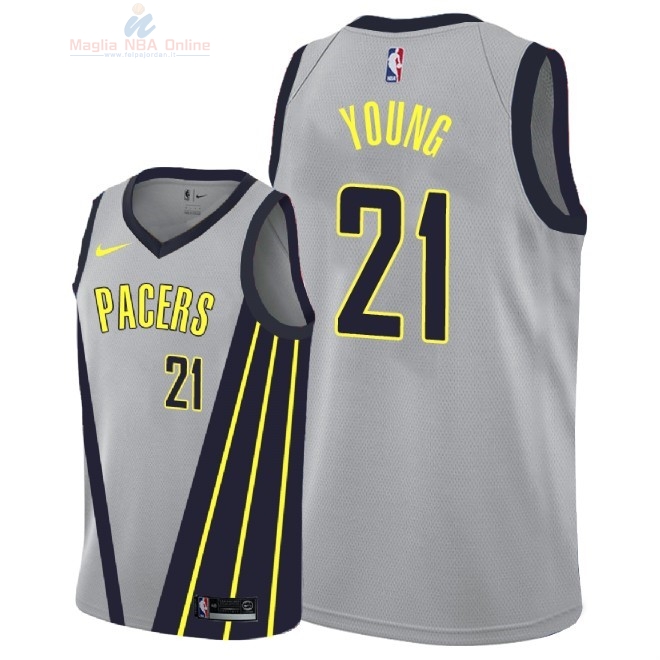 Acquista Maglia NBA Nike Indiana Pacers #21 Thaddeus Young Nike Grigio Città 2018-19