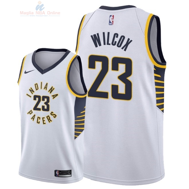 Acquista Maglia NBA Nike Indiana Pacers #23 C.J. Wilcox Bianco Association 2018-19