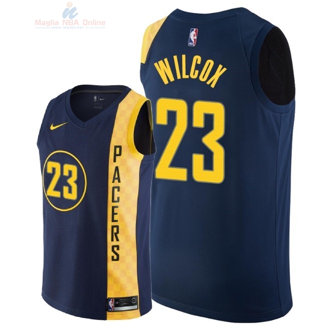 Acquista Maglia NBA Nike Indiana Pacers #23 C.J. Wilcox Nike Marino Città 2018