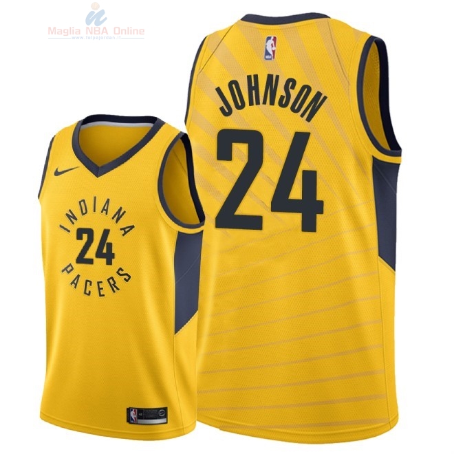 Acquista Maglia NBA Nike Indiana Pacers #24 Alize Johnson Giallo Statement 2018-19