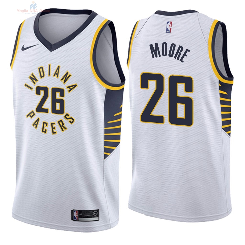 Acquista Maglia NBA Nike Indiana Pacers #26 Ben Moore Bianco Association 2018