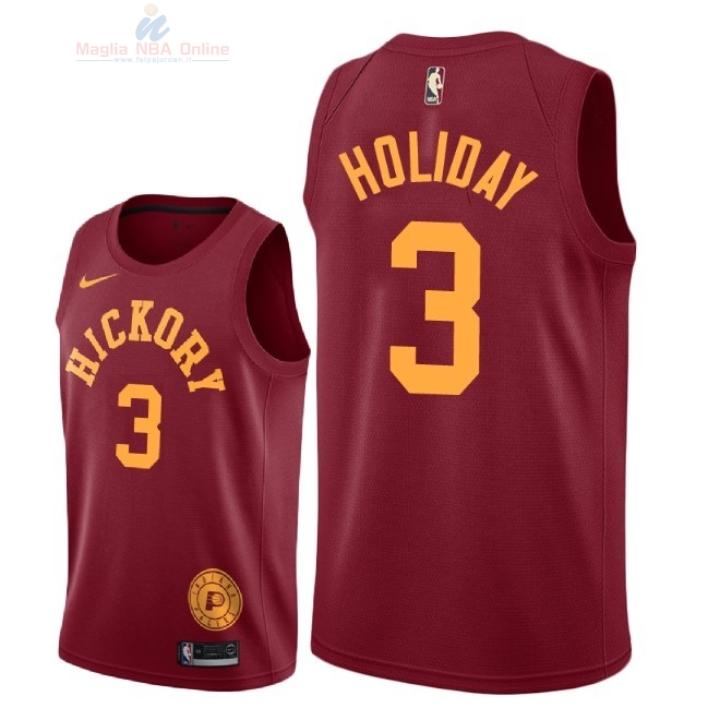 Acquista Maglia NBA Nike Indiana Pacers #3 Aaron Holiday Nike Retro Granate 2018-19