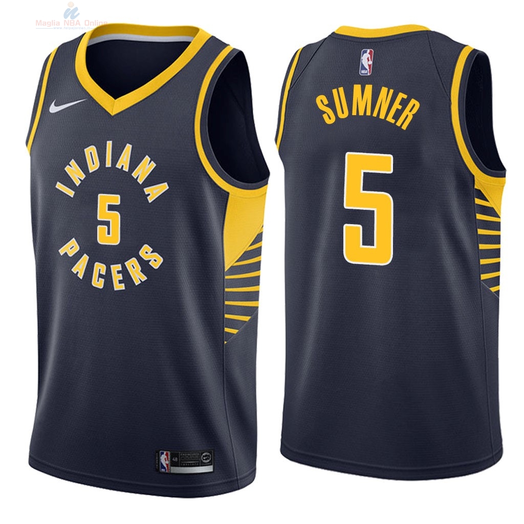 Acquista Maglia NBA Nike Indiana Pacers #5 Edmond Sumner Marino Icon 2018