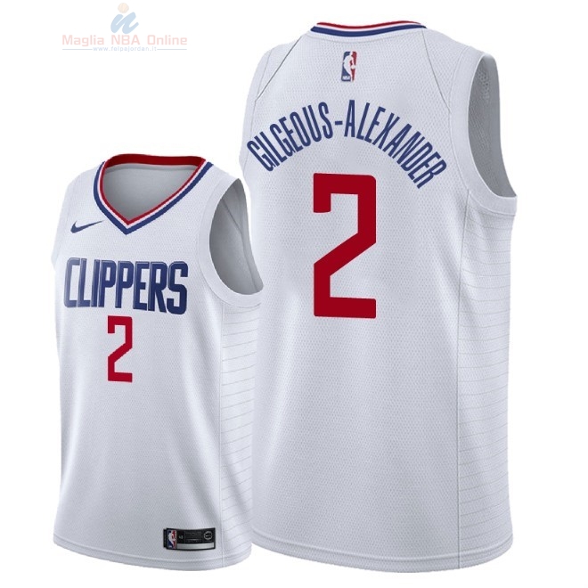 Acquista Maglia NBA Nike Los Angeles Clippers #2 Shai Gilgeous Alexander Bianco Association 2018