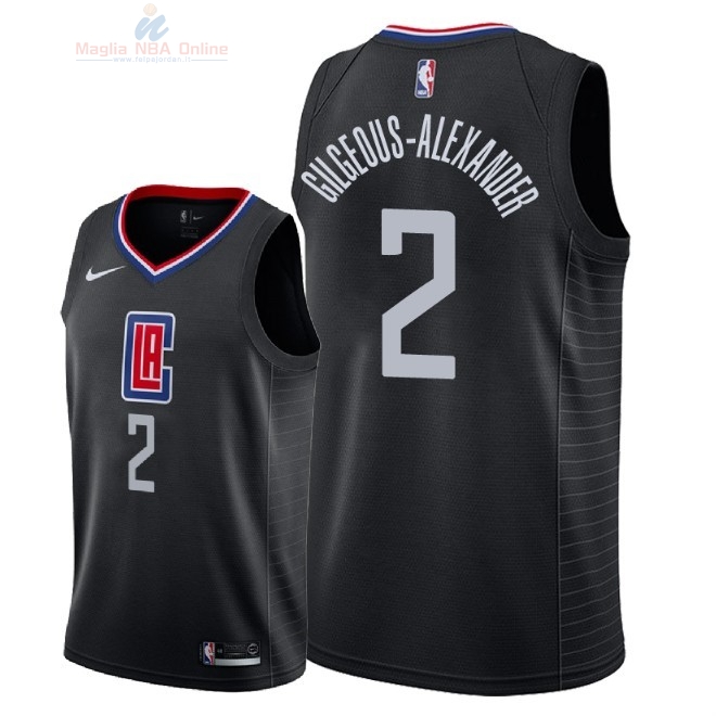 Acquista Maglia NBA Nike Los Angeles Clippers #2 Shai Gilgeous Alexander Nero Statement 2018
