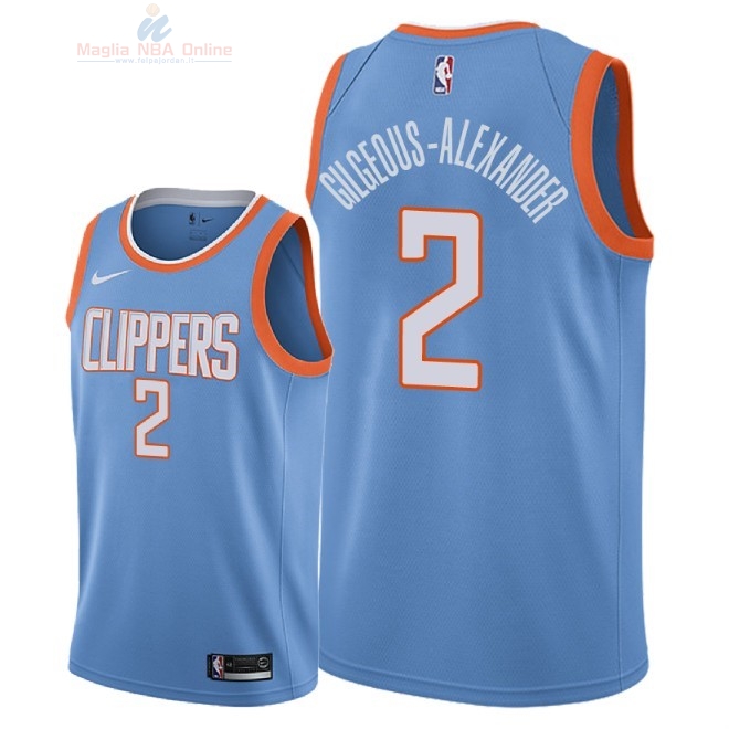Acquista Maglia NBA Nike Los Angeles Clippers #2 Shai Gilgeous Alexander Nike Blu Città 2018