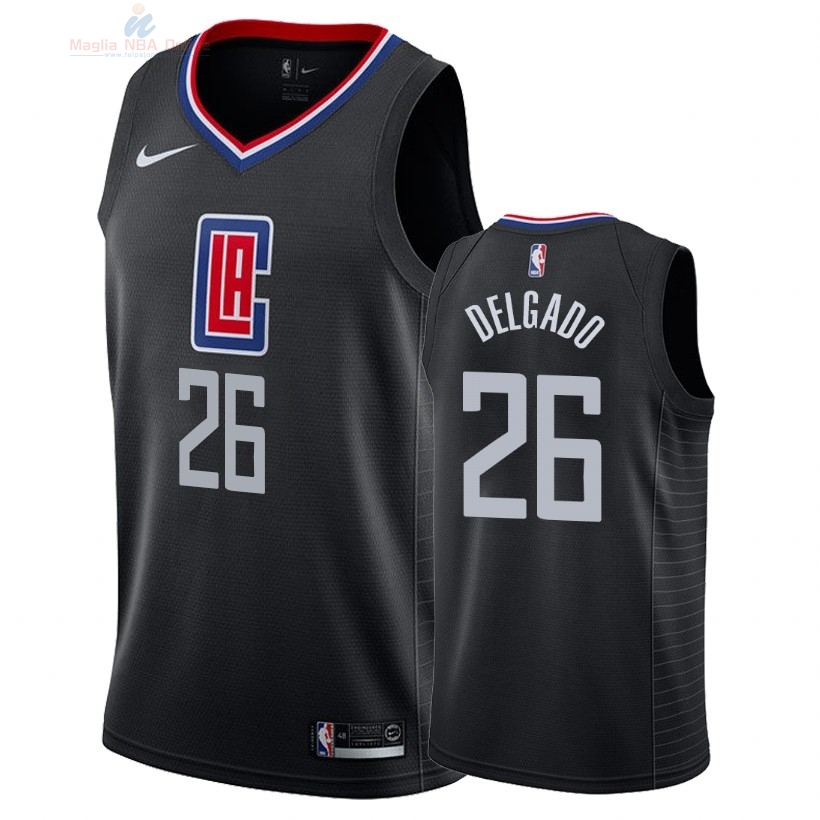 Acquista Maglia NBA Nike Los Angeles Clippers #26 Angel Delgado Nero Statement 2018