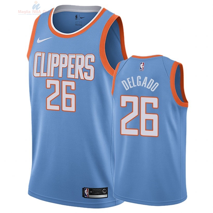 Acquista Maglia NBA Nike Los Angeles Clippers #26 Angel Delgado Nike Blu Città 2018