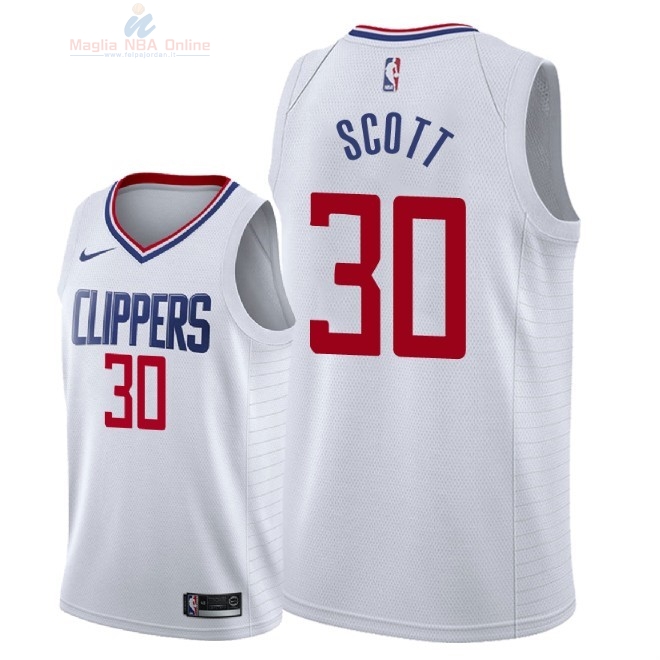 Acquista Maglia NBA Nike Los Angeles Clippers #30 Mike Scott Bianco Association 2018